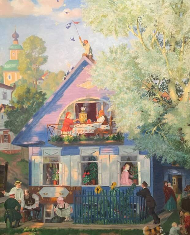 Борис Кустодиев.«Голубой домик». 1920. Холст, масло