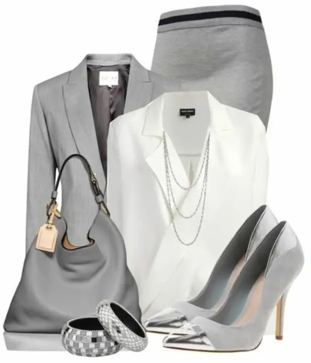 Серый с белым одежда
