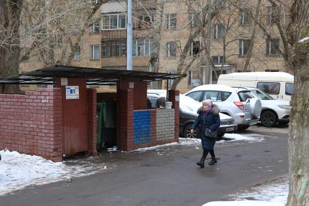 Контейнерная площадка во дворе дома 8 на улице Академика Скрябина. Фото: Михаил Подобед