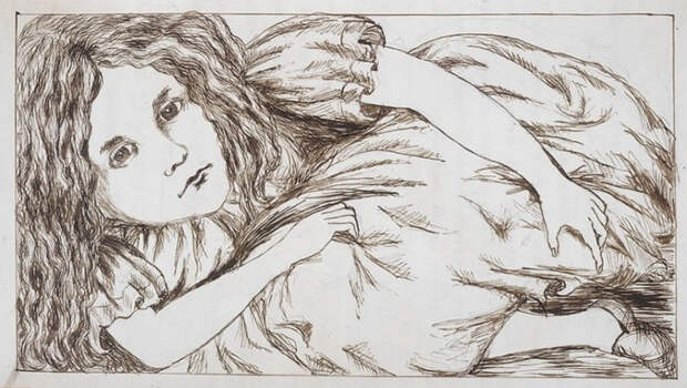 Рисунок Люиса Кэролла в рукописи. Рисунок Люиса Кэролла в рукописи.