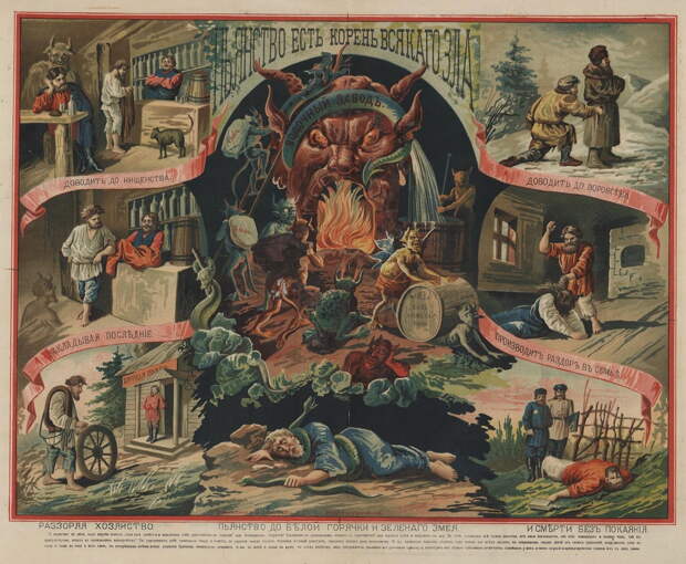 Плакат общества трезвости в Российской империи. 1902г. Фото © Wikipedia