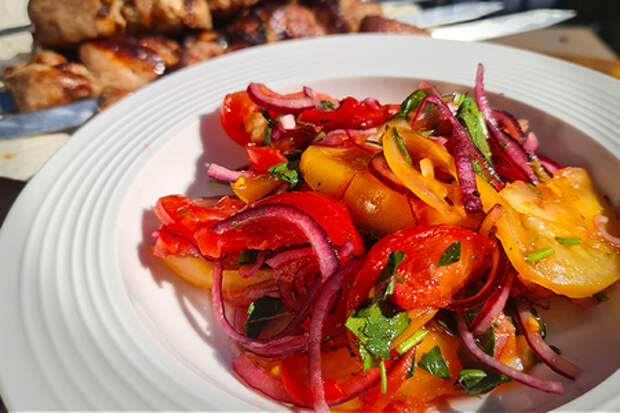 Фото к рецепту: Салат шакароб - лучший салат к шашлыку или плову | узбекская кухня