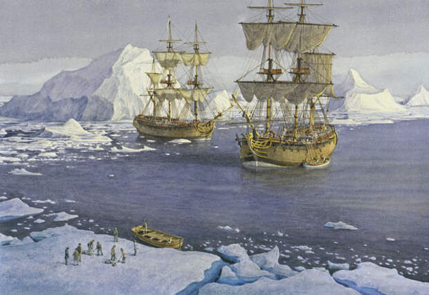 Джеймс Кук пересек Южный полярный круг
