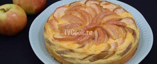 Яблочный пирог со сметанной заливкой вкусный рецепт с фото пошагово и видео