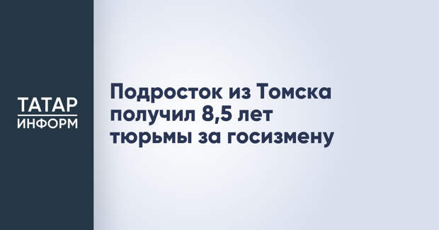 Подросток из Томска получил 8,5 лет тюрьмы за госизмену