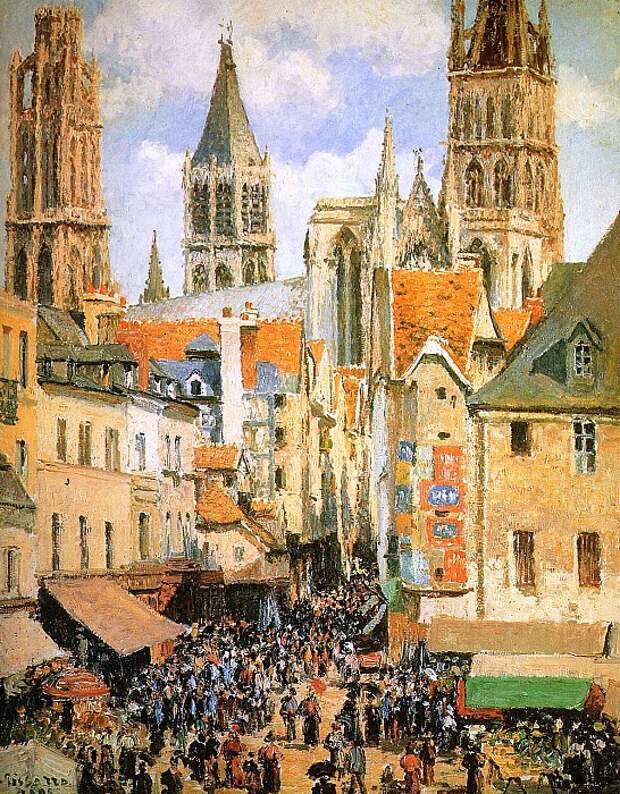 Pissarro Camille The old market at Rouen Sun. Писсарро, Камиль