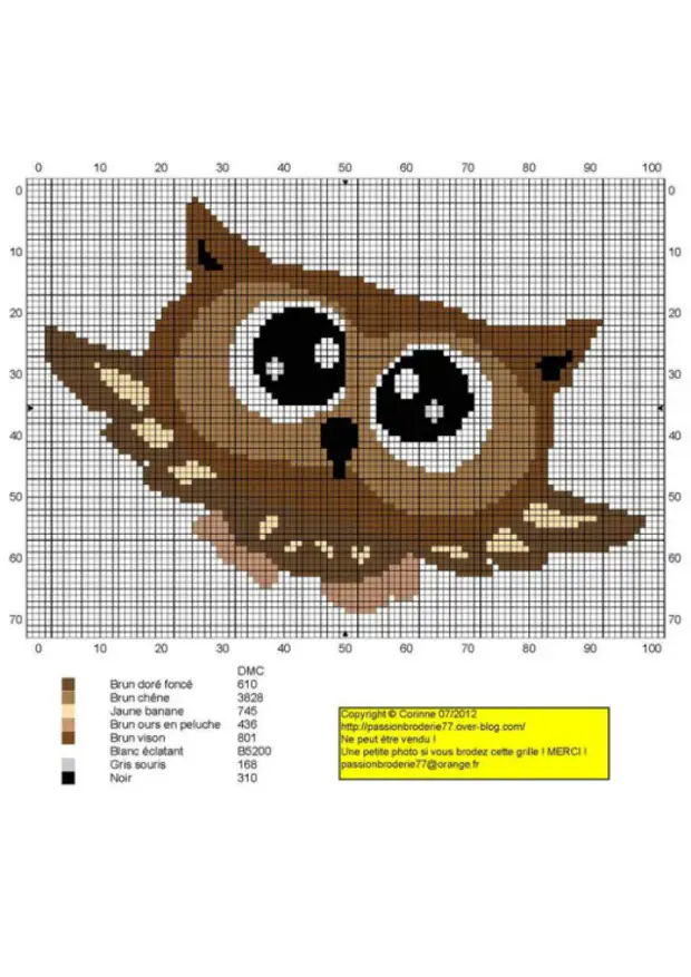 Вышивание крестиком схемы совы