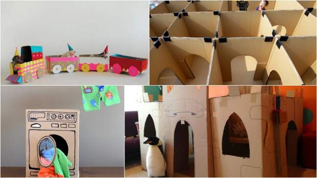 18 идей создания чудесных игрушек из ненужных картонных коробок