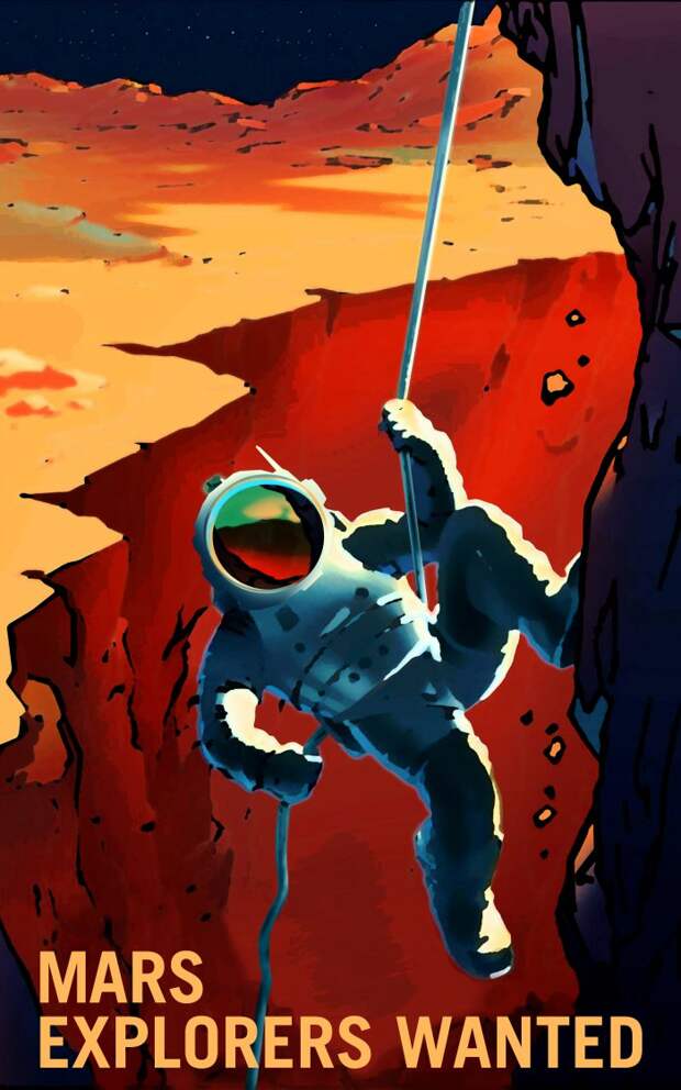 Постеры NASA о наборе вакансий на Марсе