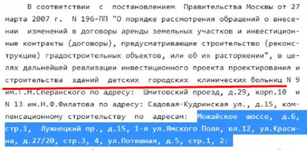 Москва в здравоохранение не верит: Ручьёв застроит "человечейниками" территории больницы?