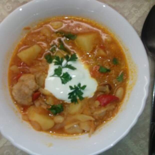 Несказанно вкусный борщ с фасолью - рецепт с фото