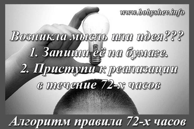 алгоритм правила 72 часов