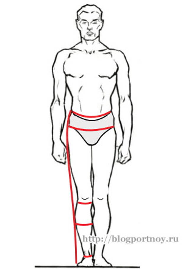 Мерки для построение выкройки мужских брюк