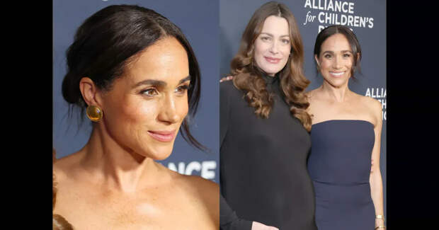 Меган Маркл в платье-бандо посетила благотворительный вечер