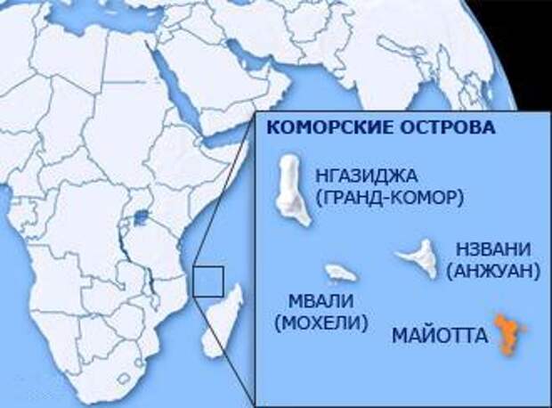 Коморские острова карта
