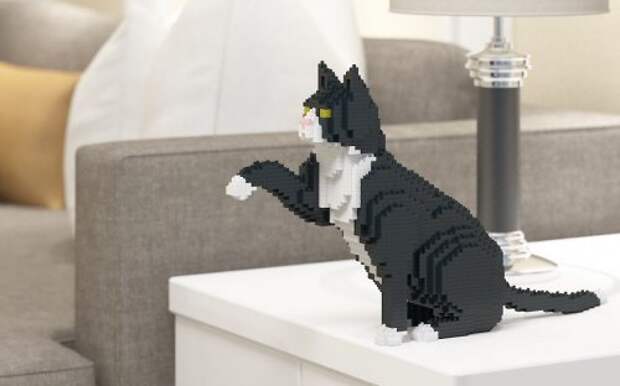 Скульптуры кошек из LEGO (26 фото)