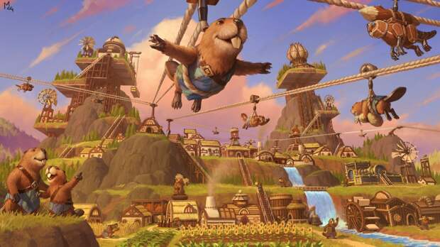 Timberborn: Обзор медитативного градостроя о бобрах