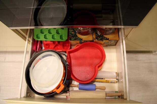 Системы хранения на кухне, ящик для посуды
