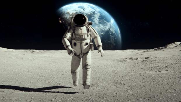 astronaut walking on the moon