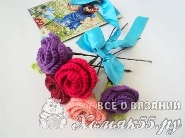 Вязаные цветы крючкоь Вязаные цветы крючкоь