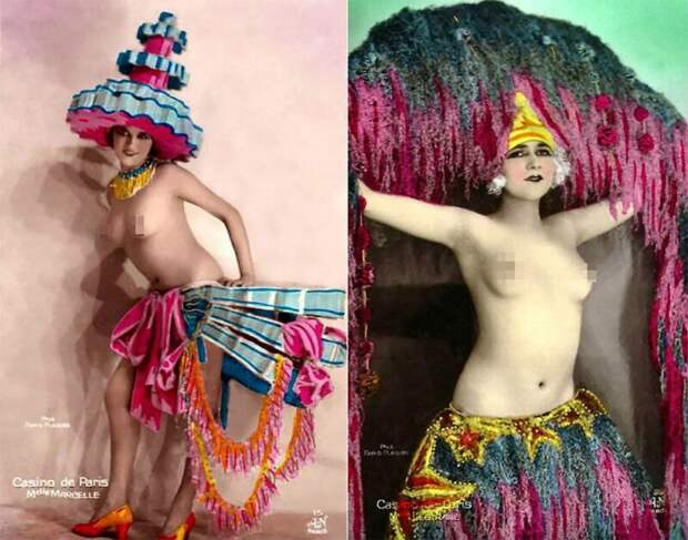 Откровенные винтажные открытки с танцовщицами Казино де Пари