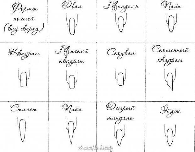 Форма ногтей балерина схема опила
