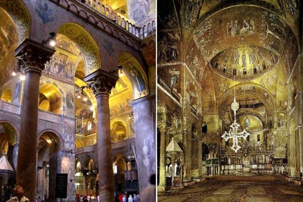 Величие и богатство внутреннего убранства поражает St. Mark’s Basilica по сей день (Венеция, Италия). Величие и богатство внутреннего убранства поражает St. Mark’s Basilica по сей день (Венеция, Италия).