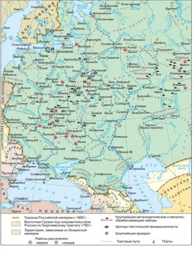 Карта россии 1800 года границы