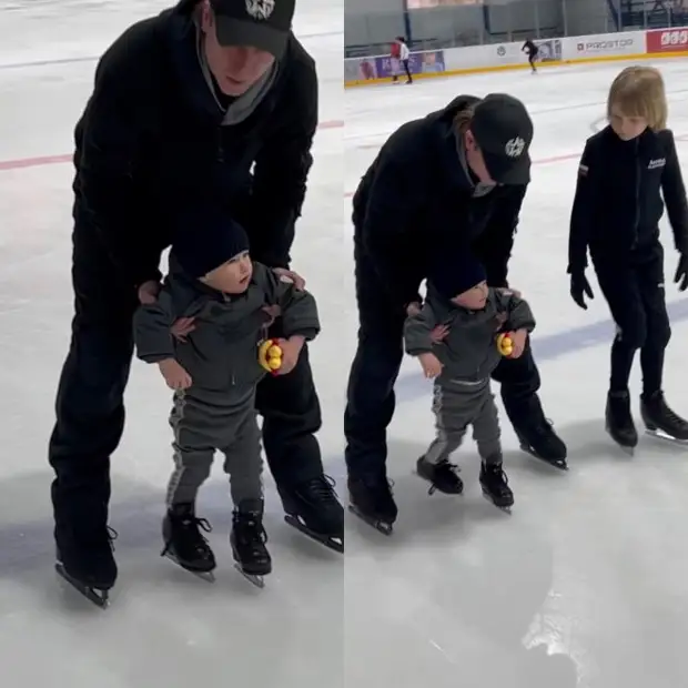 Младший сын Плющенко впервые встал на коньки