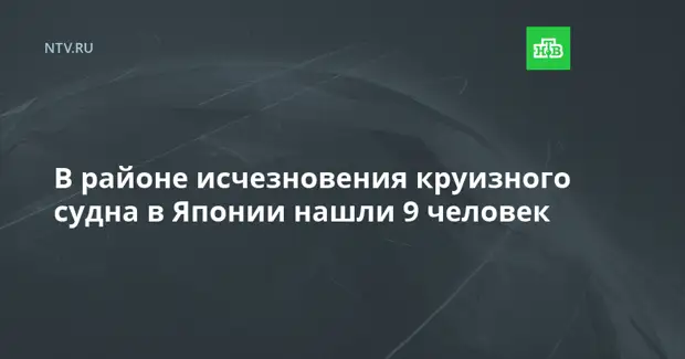 В районе исчезновения круизного судна в Японии нашли 9 человек