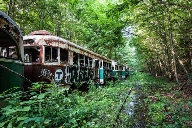 Abandoned Trolley Graveyard