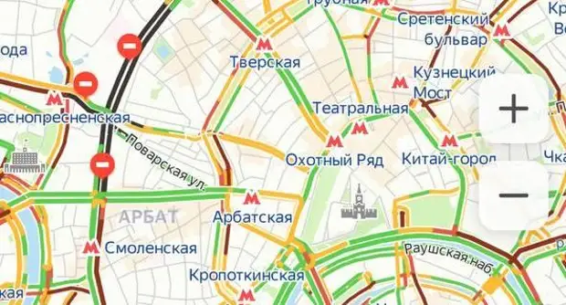 Перекрытия в москве сегодня в центре карта