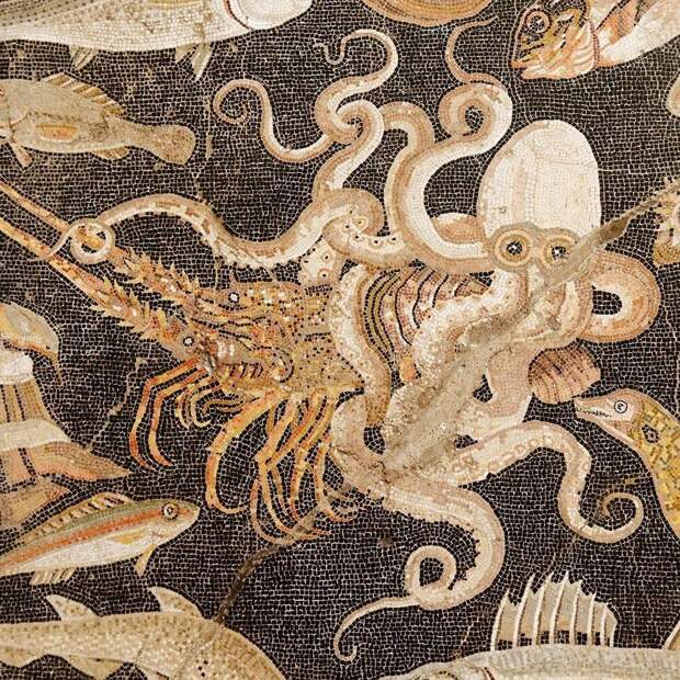 Морепродукты на римской мозаике из Помпей, I в. н.э.