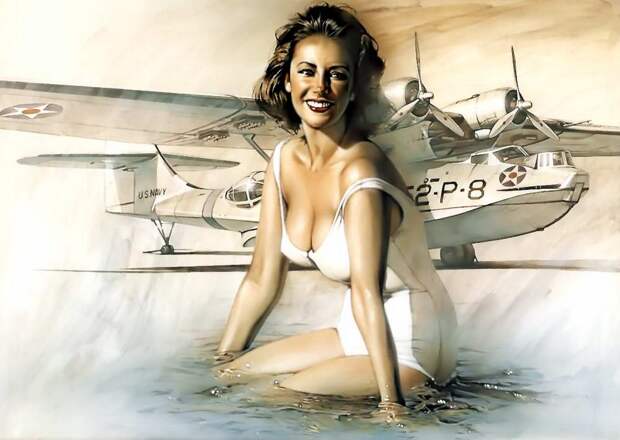 Девушки и самолеты японского художника Hajime Sorayama (1)