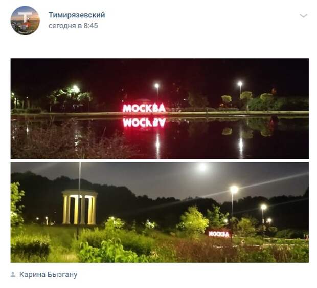 Фото дня: ночной парк «Дубки»