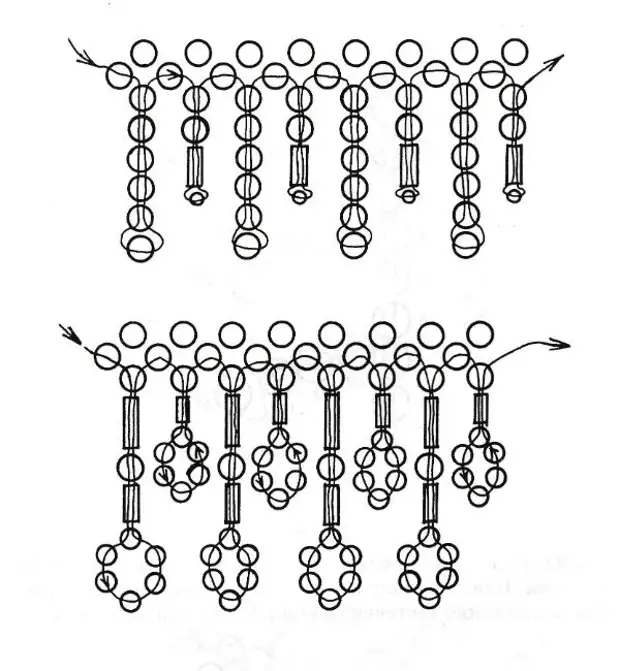 Цепочка из бисера схема