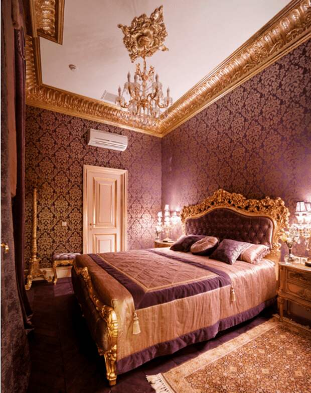 Стиль Версаль в интерьере спальной комнаты