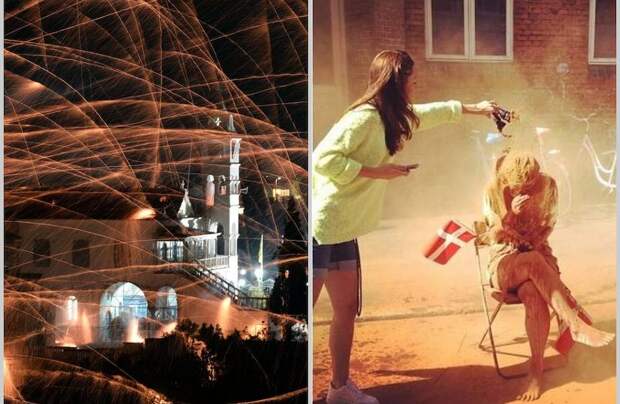 Где бьют в колокола ракетами, а где обсыпают корицей: странные традиции со всего света