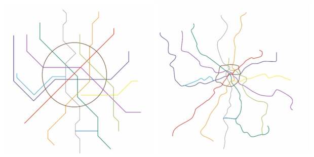 Как на самом деле отличается схема метро от реальности гифка, метро, схема