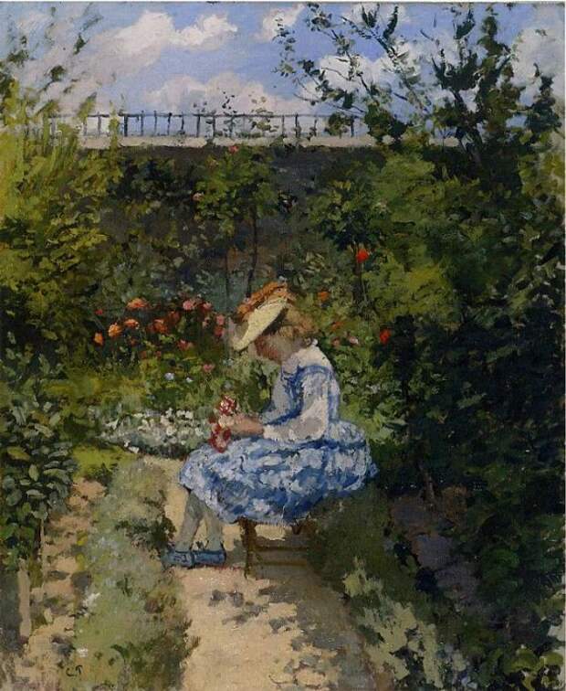 Jeanne in the Garden, Pontoise. (1872). Писсарро, Камиль