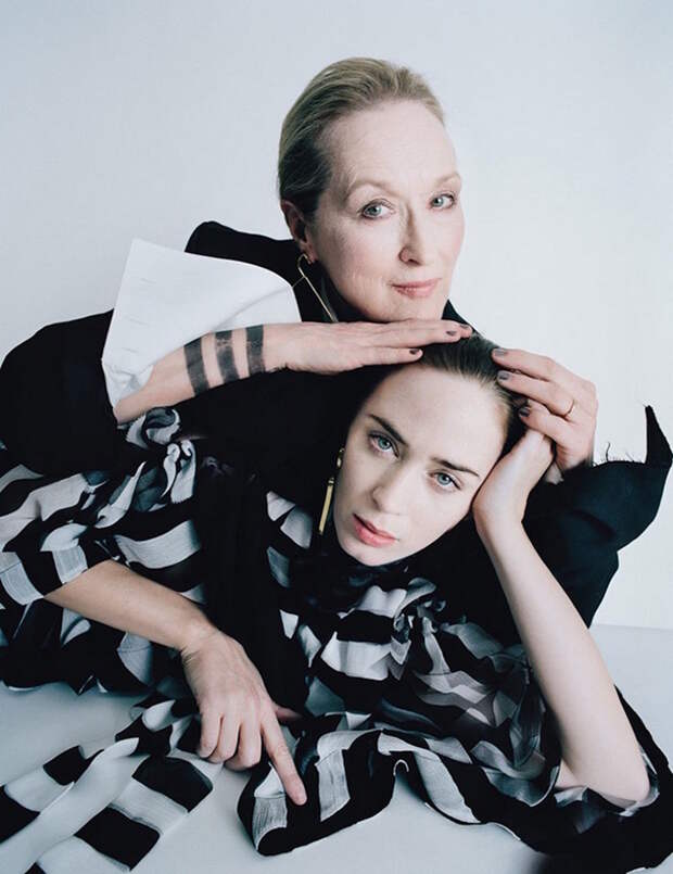 Meryl Streep & Emily Blunt celebrities, знаменитости, фотохудожники