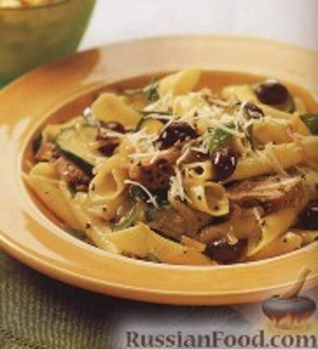 Фото к рецепту: Паста (макароны) с мясом и цуккини