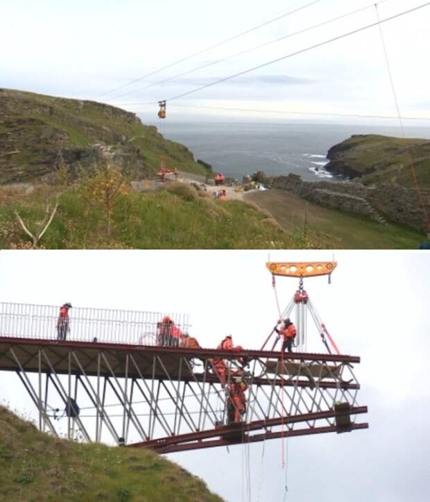 Рельеф местности усложнял задачу мостостроителям (Cornwall, Великобритания). | Фото: itv.com/ ITV News West Country.