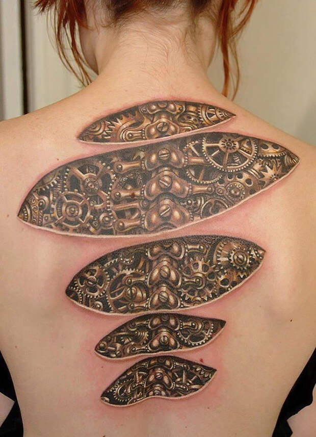 50 невероятных 3D татуировок  3d, татуировки