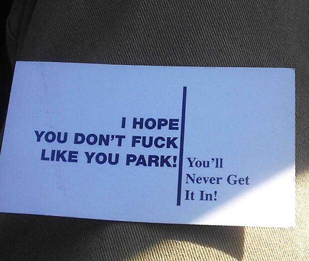 Passive-aggressive Parking Notes