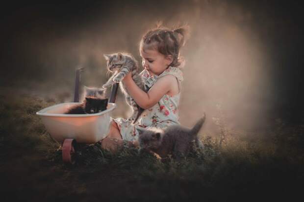 Нежные и добрые фото детей с кошками, которые заряжают позитивом
