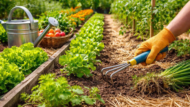 Забудьте о тяпке на месяц: хитрый способ прополки, который очистит грядки от сорняков надолго