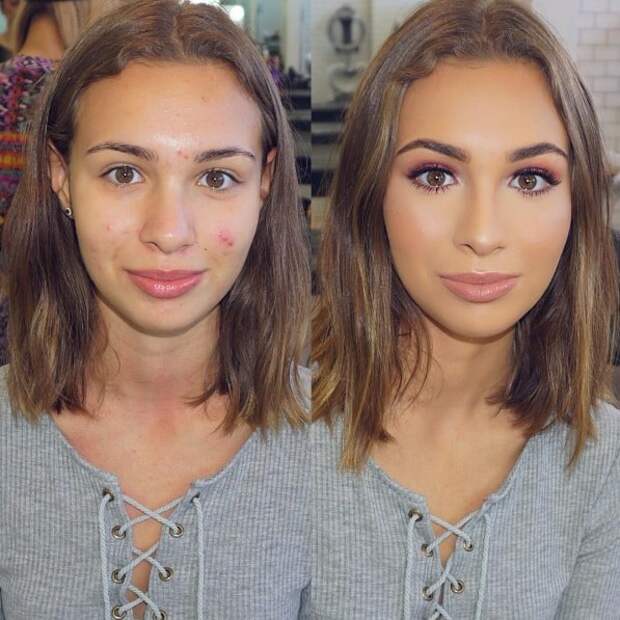 3. Идеальная кожа до и после, до и после макияжа, макияж