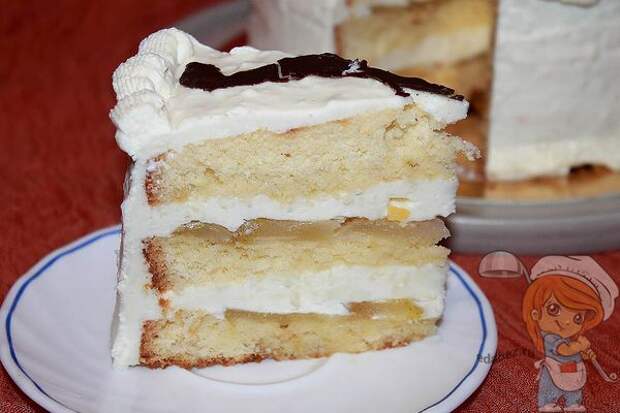 бисквитный торт с йогуртовым кремом рецепт с фото