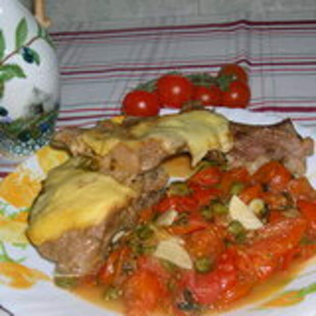 Телятина с помидорами черри